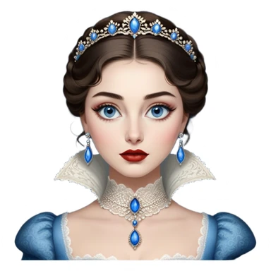 porcelain doll skin, large blue eyes with long lashes, fine details, olivia culpo as milady de winter, jinyoung shin art, refined nose, scarlet, dim light, by Maude Kaufman Eggemeyer, great digital art with details, by Scott Samuel Summers, ori and the blind, stunningly realistic image sticker