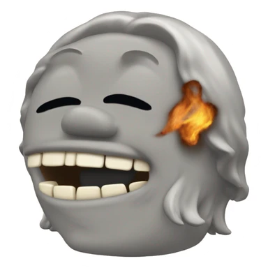 loco sacando la lengua con barbilla en el menton sticker