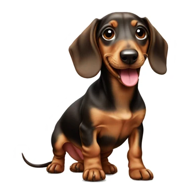 cute dachshund puppy sticking out tongue sticker