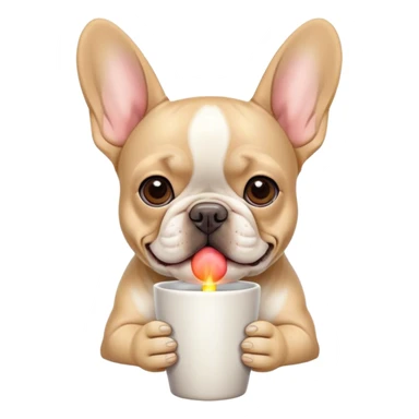 Bull dog francés wearing a cup  sticker