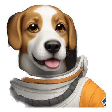 happy dog in an astronaut helmet sticker