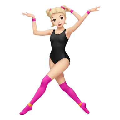 sport dancer in black leotards and pink socks who talk sticker