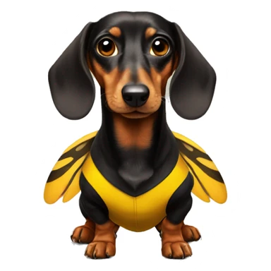 dachshund in a bumblebee costume sticker