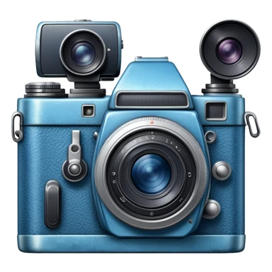 blue old slr camera sticker