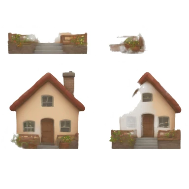 Create a cozy house emoji with eyes and hands, giving it a welcoming and lively personality. Use a warm, inviting color palette to convey comfort and safety. Keep the design simple yet detailed to express its character at a small size.
 sticker