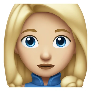 girl with blond hair and blue eyes pouting  sticker