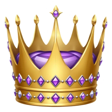 Golden crown with purple and silver gems sticker