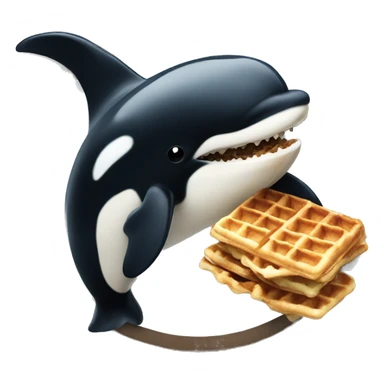 Killer whale eating waffles sticker