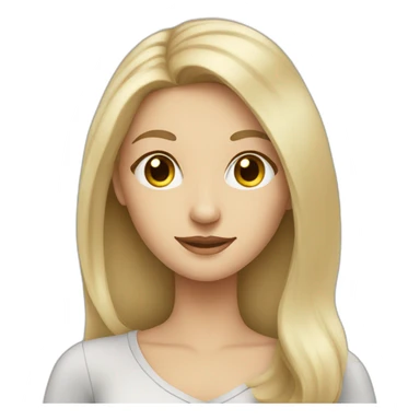 blonde lady with long hair and grey cat sticker