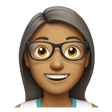 Woman with glasses smiling sticker