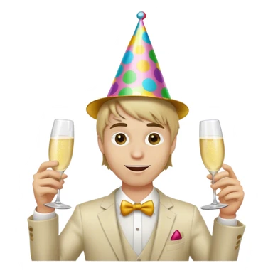 dark blonde drunk crazy guy party sticker