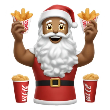 Santa eating KFC sticker