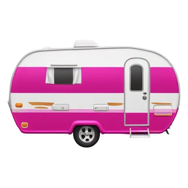 Realistic fuschia camping travel trailer isolated.  sticker