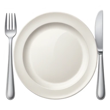 a plate with fork and knife representing a restaurant sticker