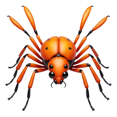 3D iPhone style emoji of a cute bug, colorful and detailed, six legs, shiny exoskeleton, isolated on white background, soft shadows, high detail, playful and cute. sticker