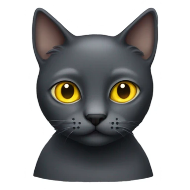 Dark Grey cat with Yellow eyes sticker