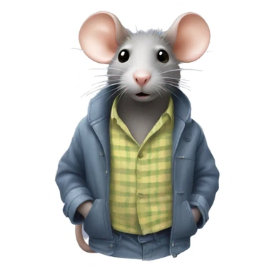 a rat steaming clothes sticker