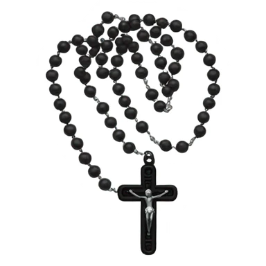 Black rosary sticker