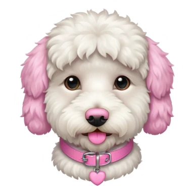 white labradoodle dog pink collar sticker