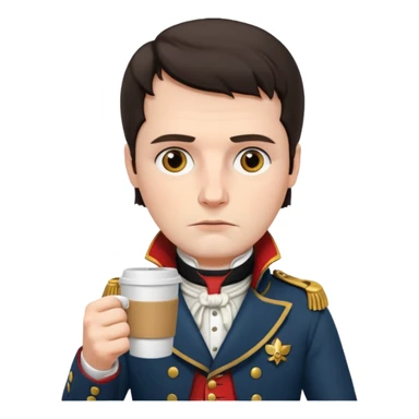 napoleon holding coffee cup sticker