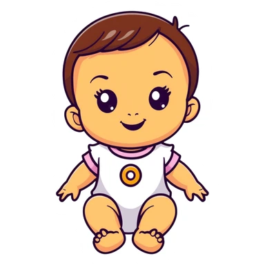 smiling baby girl with big eyes and medium skin tone sticker