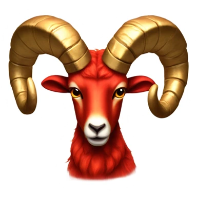Realistic fire red ram fire flaming red hot fire fur gold horns Aries sticker