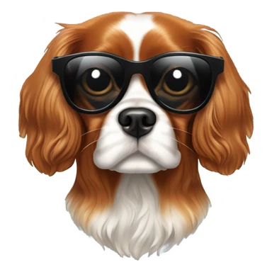 Cavalier king Charles spaniel wearing sunglasses sticker