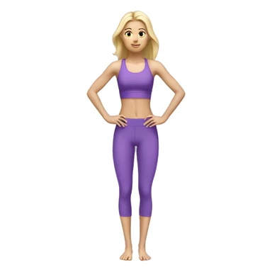 Skinny blonde girl in violet sport set doing Pilates  sticker