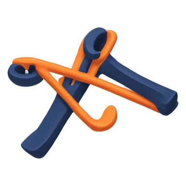 orange and navy blue slingshot sticker