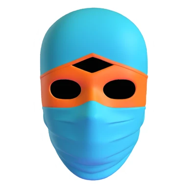 teal and orange ski mask sticker