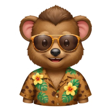 mole with aloha shirt wearing sunglasses sticker
