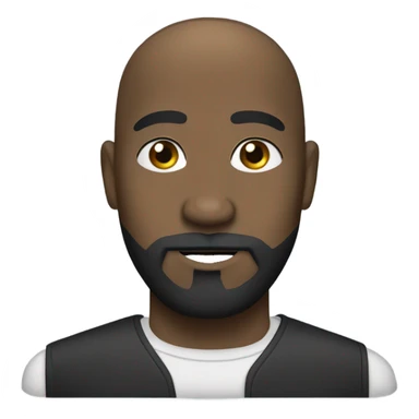 black guy with a bald hair, with black beard, black moustache, and big black eyebrows sticker