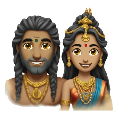 Lord shiva and parvati sticker