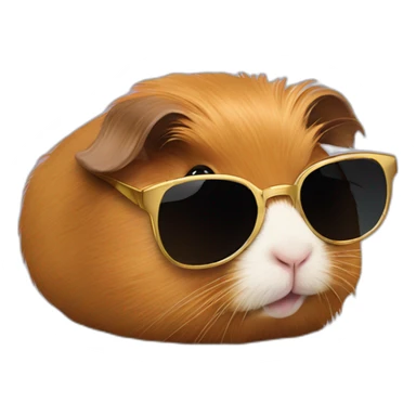 Golden abyssinian guinea pig sunglasses sticker