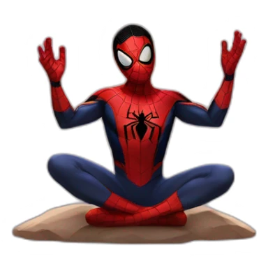 Spiderman Miles morales doing a meditation sticker