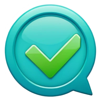 Green checkmark emoji (✅) on a solid blue background. Simple, clean design with a focus on the checkmark symbol. sticker