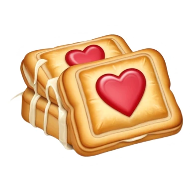 Toaster strudel pastry with hearts sticker