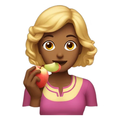 Mujer comiendo una manzana  sticker