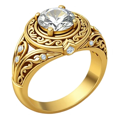 Aesthetic Engagement gold ring emoji sticker