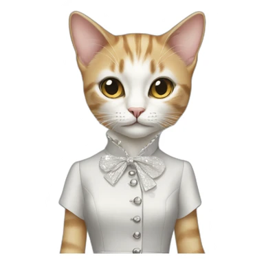 dior fashion dress cat sticker