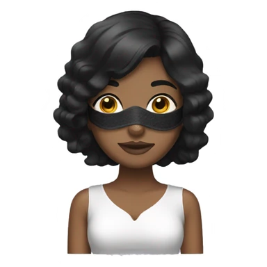 Black haired girl with spa mask sticker