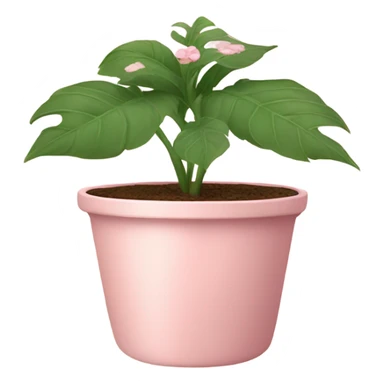 Pink plant in pale pink pot sticker