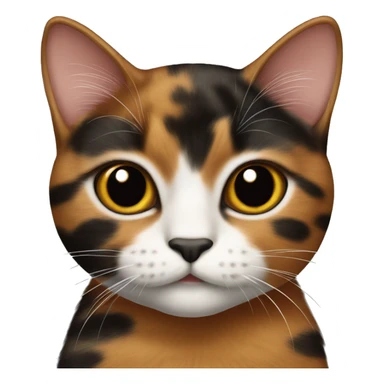 cute tortoiseshell cat with half black half ginger face sticker