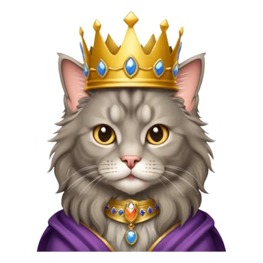 Fluffy grey maincoon cat dressed like the queen of England sticker
