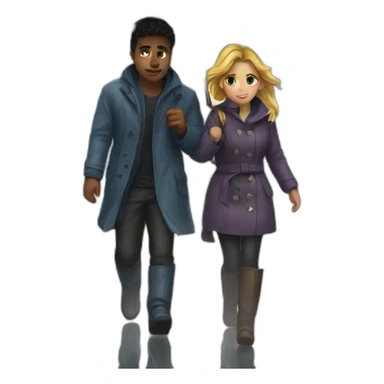 Walking in the rain with my gf sticker