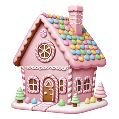 Pastel pink gingerbread house  sticker