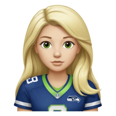 Long blonde hair seahawks fan female sticker