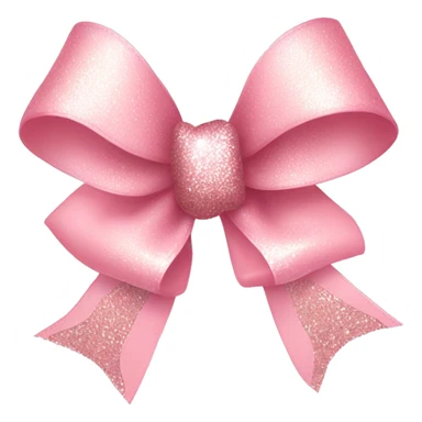 light pink ribbon bow, glitter, with shimmering star on it sticker