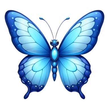 Cinematic Realistic Cute Blue Butterfly Portrait Emoji, Head tilted playfully and inquisitively, featuring beautifully patterned sapphire wings with intricate venation and a charming, petite body with round, sparkling eyes full of gentle curiosity, rendered with lifelike detail and warm natural highlights, high shine, affectionate and spirited, styled with a touch of whimsical garden magic, soft glowing outline, capturing the essence of a mischievous yet lovable blue butterfly that seems ready to flutter playfully into your arms! sticker