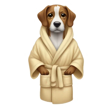 dog wearing bathrobe sticker